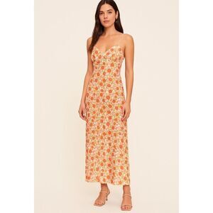 Mon Renn Hillside Floral Midi Dress Size Medium